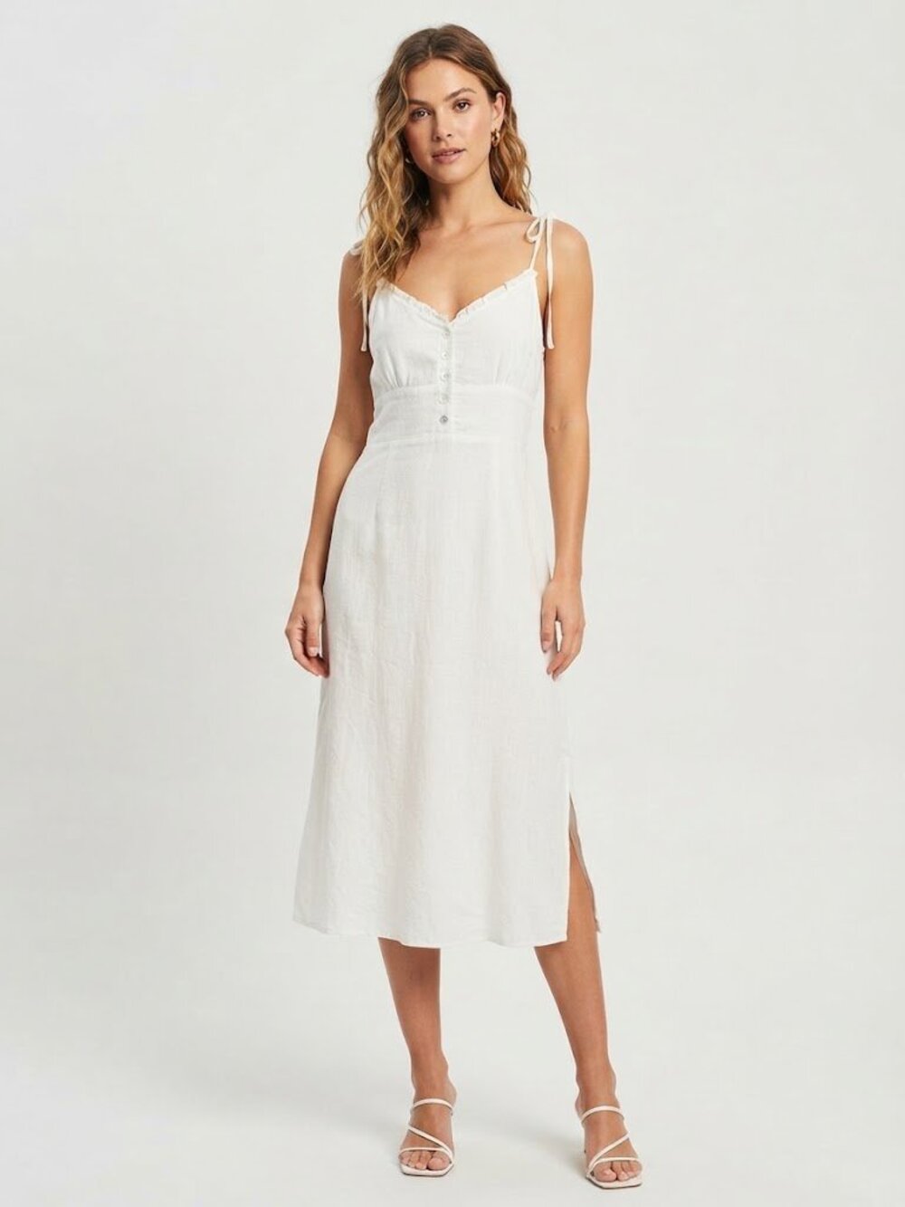 Abercrombie & Fitch linen blend Midi Dress Size Small